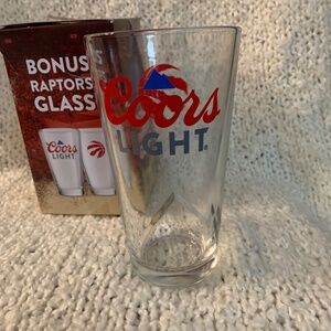 Toronto Raptors Coors Light beer glass.